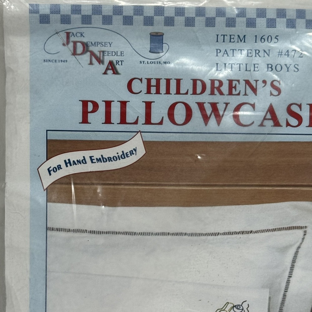 New Jack Dempsey Needle Art Pillow Case Item 1605 #472 Little Boys Design 2008 - Picture 5 of 14